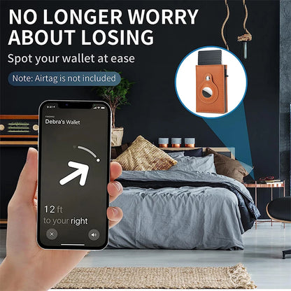 Rfid Carbon Fibe Airtag Wallets