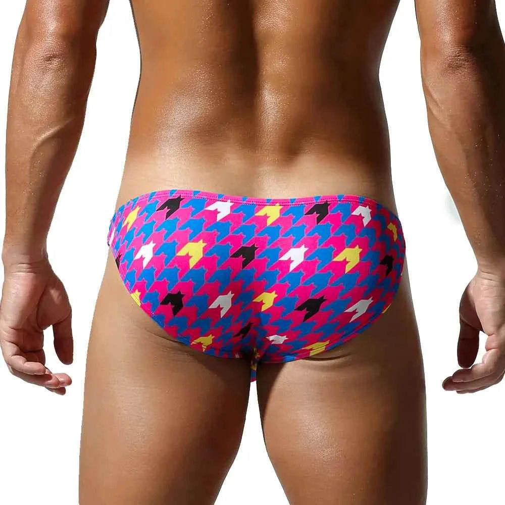 SEOBEAN Men's Printed Briefs with Contoured Pouch and Smooth Stretch Fabric - Sexy Fashion Underwear with Branded Waistband