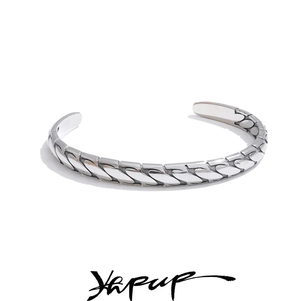 65mm Silver Colour Stainless Steel Cuff Bracelet - ShopHub