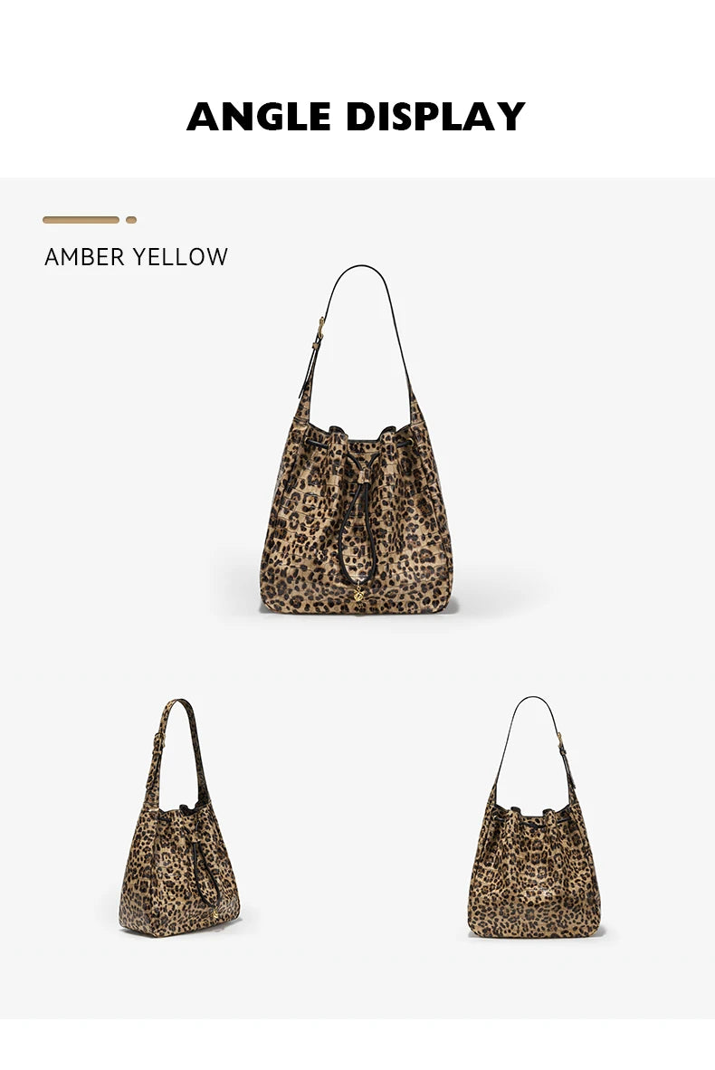 BAFELLI Leopard-Print Cow Leather Hobo Bag