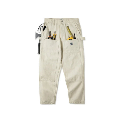 Maden Multi Pockets White Jeans Vintage Baggy Workwear Old Fashion Functional Design Chino Pants Mens Modified Lumberjack Pants