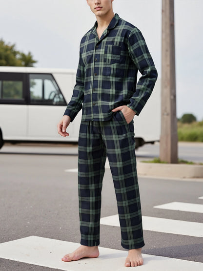 Men's Plaid Pajama Sets – Comfortable Lounge Sleepwear for Ultimate Relaxation