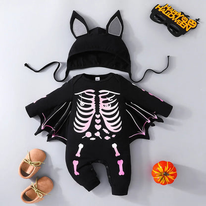 Kids Tales Batty Boo Cotton-Blend Halloween Baby Romper