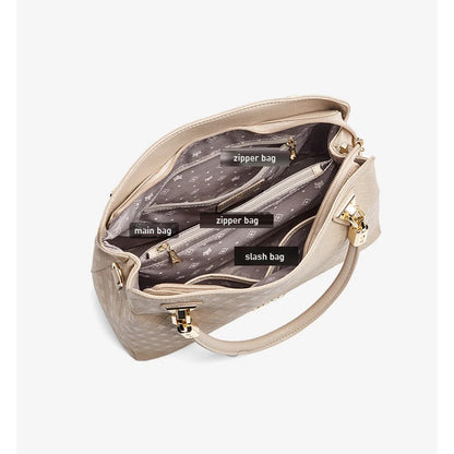 FOXER Lady's Handbag Genuine Leather 2026 Elegant Female Shoulder Bag Luxury Design Crossbody Bag Diamond Embossing Commute Work