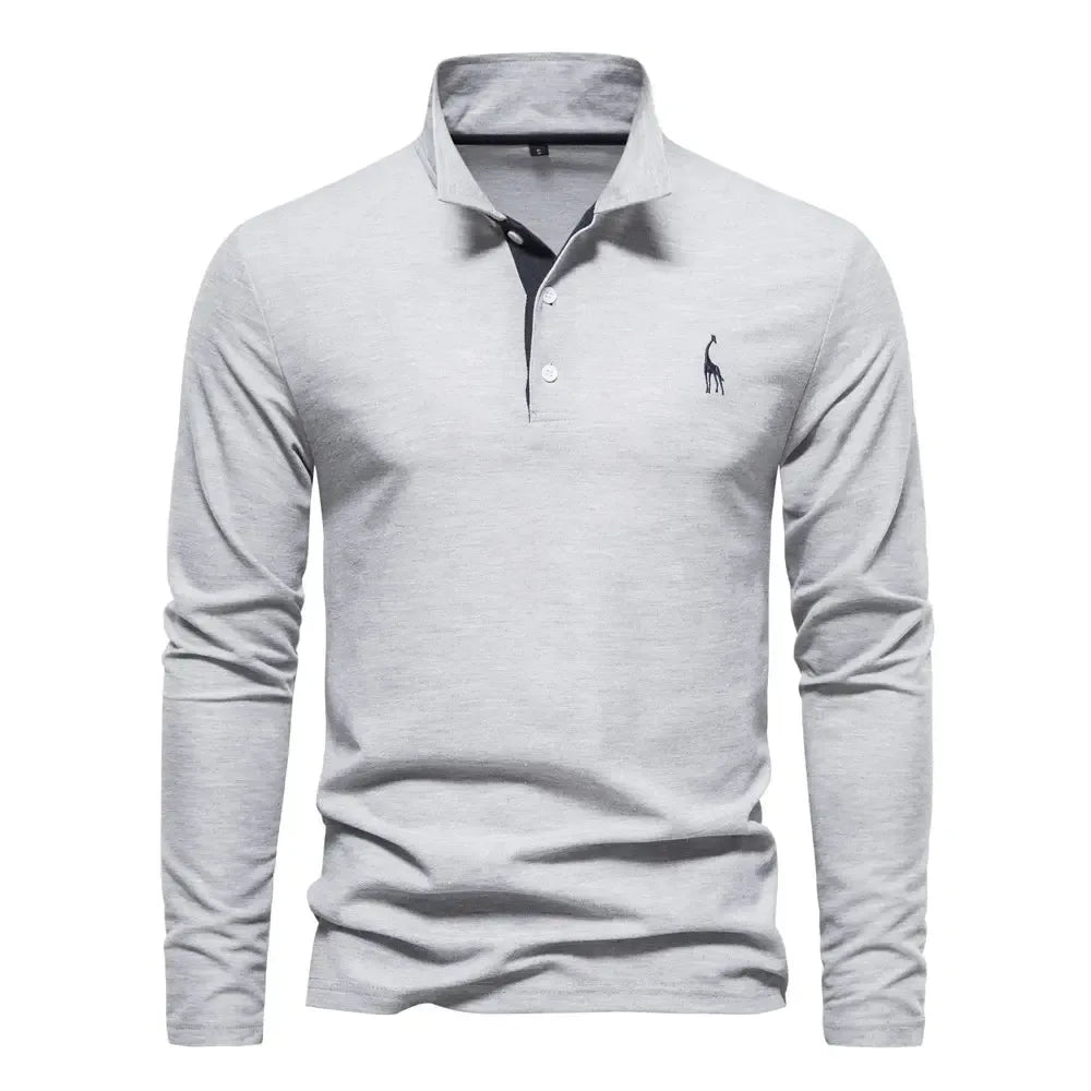 AIOPESON Men's Deer Embroidery Polo Shirts - ShopHub