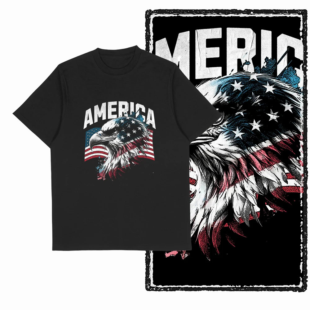 COOLMIND Unisex American Eagle Graphic Cotton T-Shirt