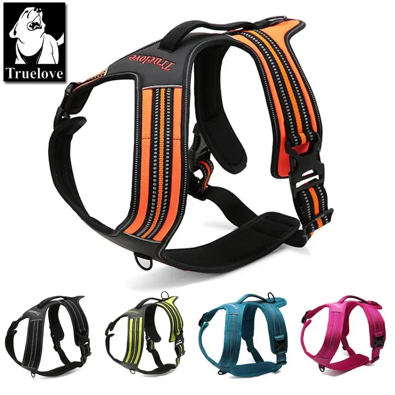 Truelove Sport Nylon Reflective No Pull Dog Harness Outdoor Adventure Pet Vest with Handle XS to XL 5 Colors In Stock Factory