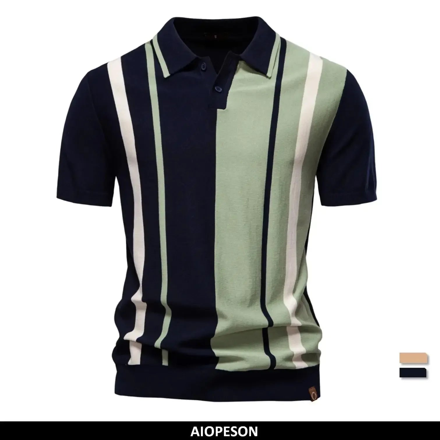 AIOPESON Men's Striped Mesh Polo Shirts - ShopHub