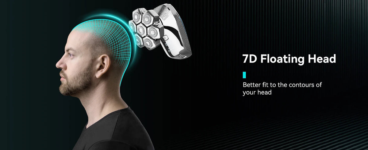 KENSEN 5-in-1 electric head shaver with magnetic 7D floating blade, designed for precise hair trimming and grooming.
