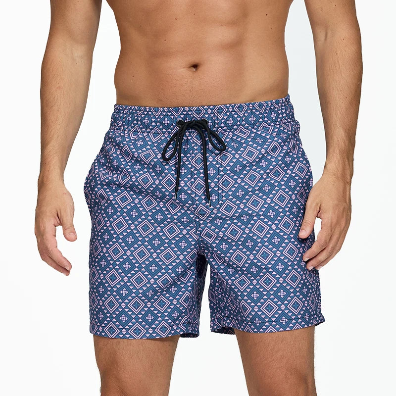 Men's ShopHub NZ summer boardshorts with quick-dry polyester, breathable mesh liner, ideal for gym and beach activities