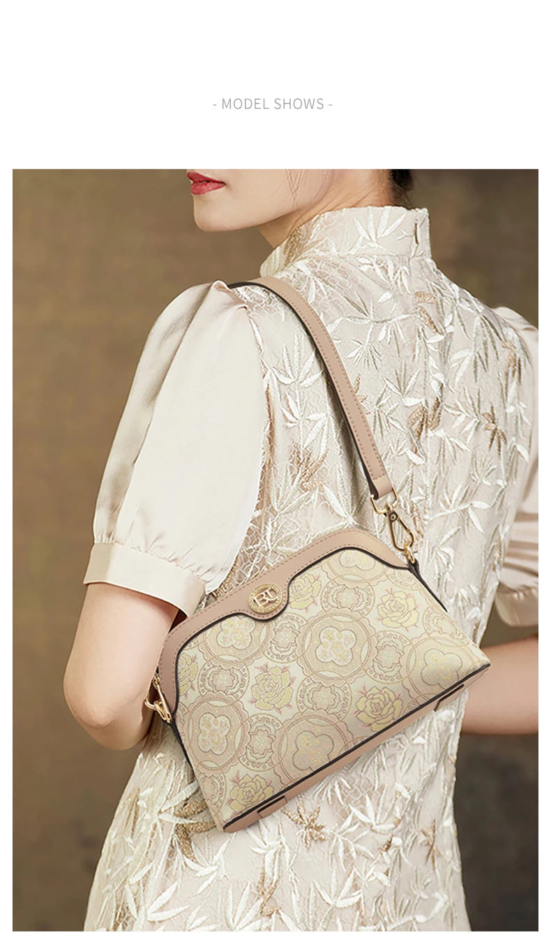 FOXER Chinese Style Embroidery Women Shoulder Underarm Bag