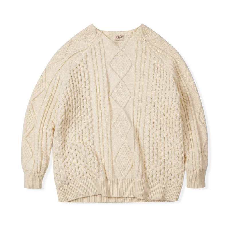 MADEN Retro Aran Crew-Neck Sweater