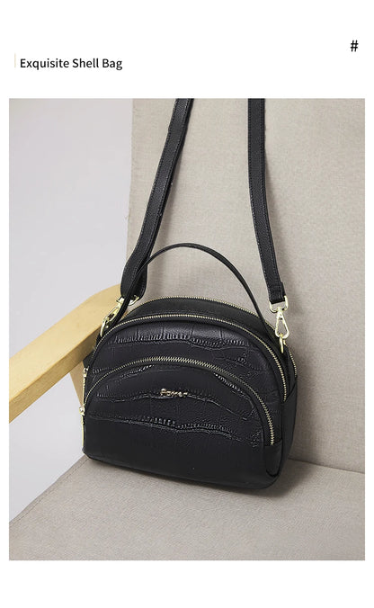 FOXER Brand Genuine Leather Top-handle Bag Women's Shoulder Bag 2026 New Chic Female Shell Bag Luxury Brand Crossbody Purse