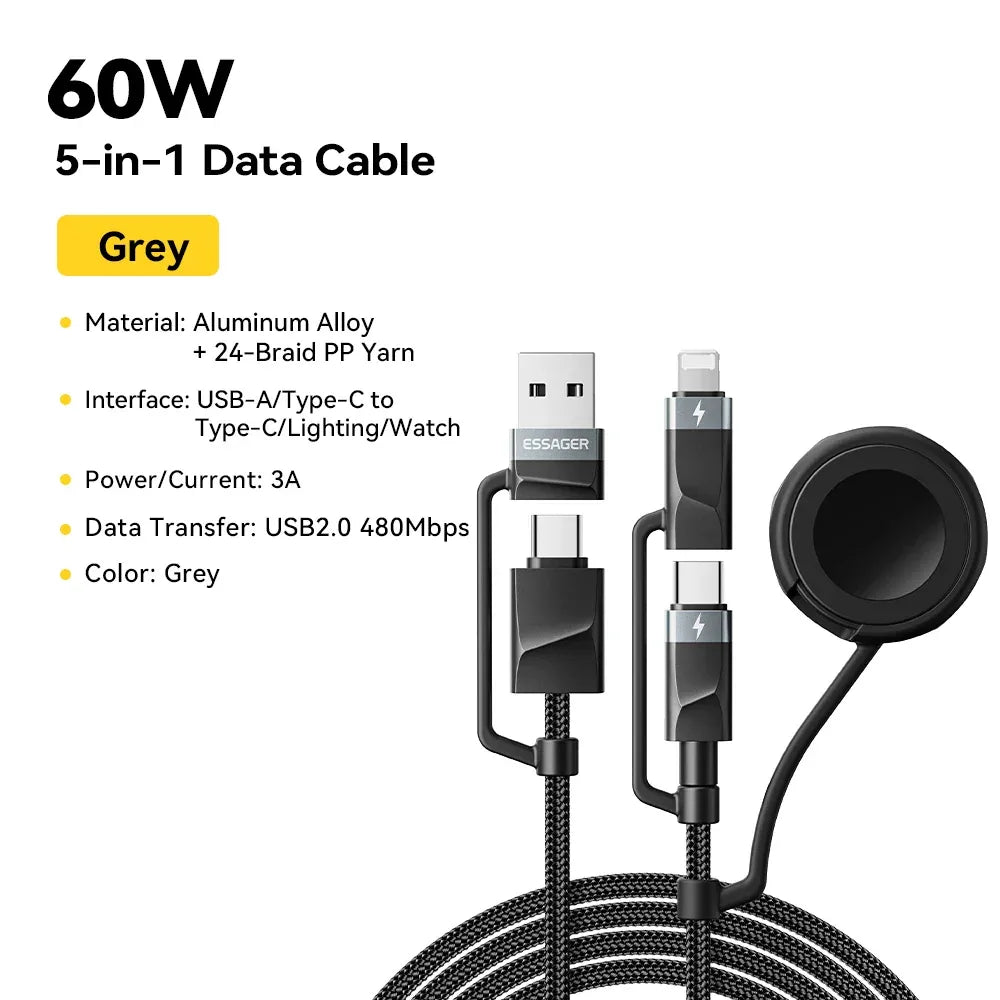 Essager 5-in-1 USB-A/Type-C charging solution - ShopHub