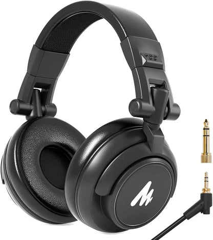 MAONO MH601 Wired Headphones Professional Studio Monitor Headphones with Detachable Plug & Cable 50mm Driver for DJ Gaming
