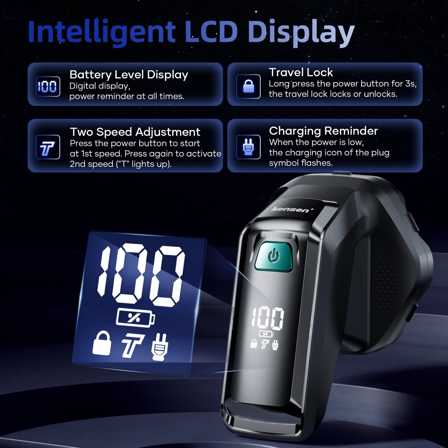 Kensen S32 Electric Head Shaver for Men 7D Floating Cutter