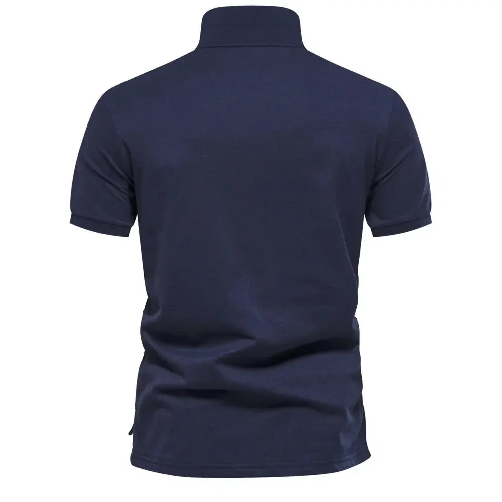 Gradient Printed Cotton Blend Polo Shirts - ShopHub