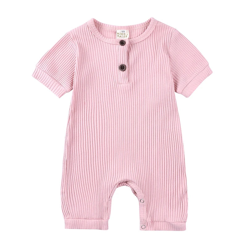 Kids Tales Little Everyday Ribbed Cotton-Blend Baby Romper