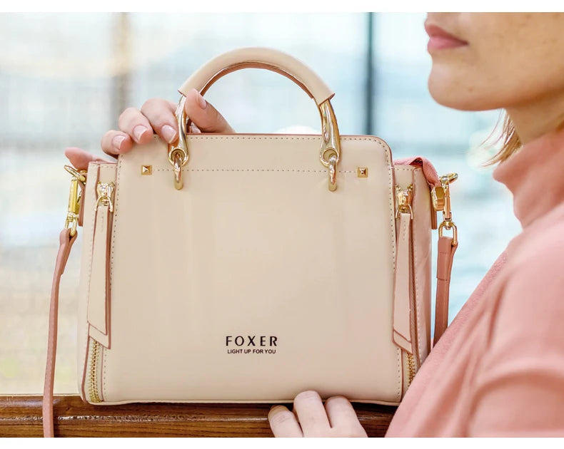 FOXER Split Leather Women's Shoulder Bag