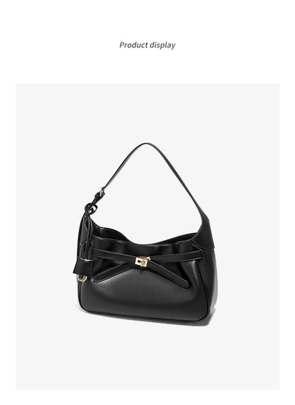 FOXER Women's Shoulder Bag Soft Artificial Leather Underarm Bag Large Capacity Lady Handbag Simple Daily Tote Bag Purse