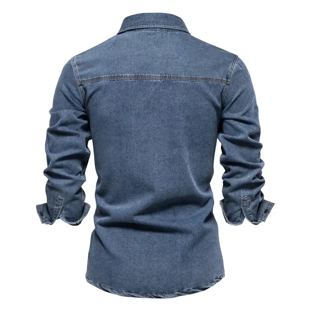 AIOPESON's 100% Cotton Denim Shirts - ShopHub