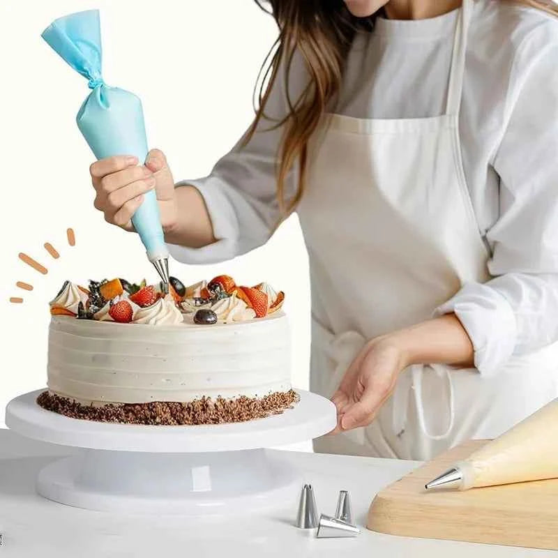 360° Rotating Cake Turntable, Stable Smooth Baking Tool for Decorating Cakes Cupcakes Pastries, Home Party