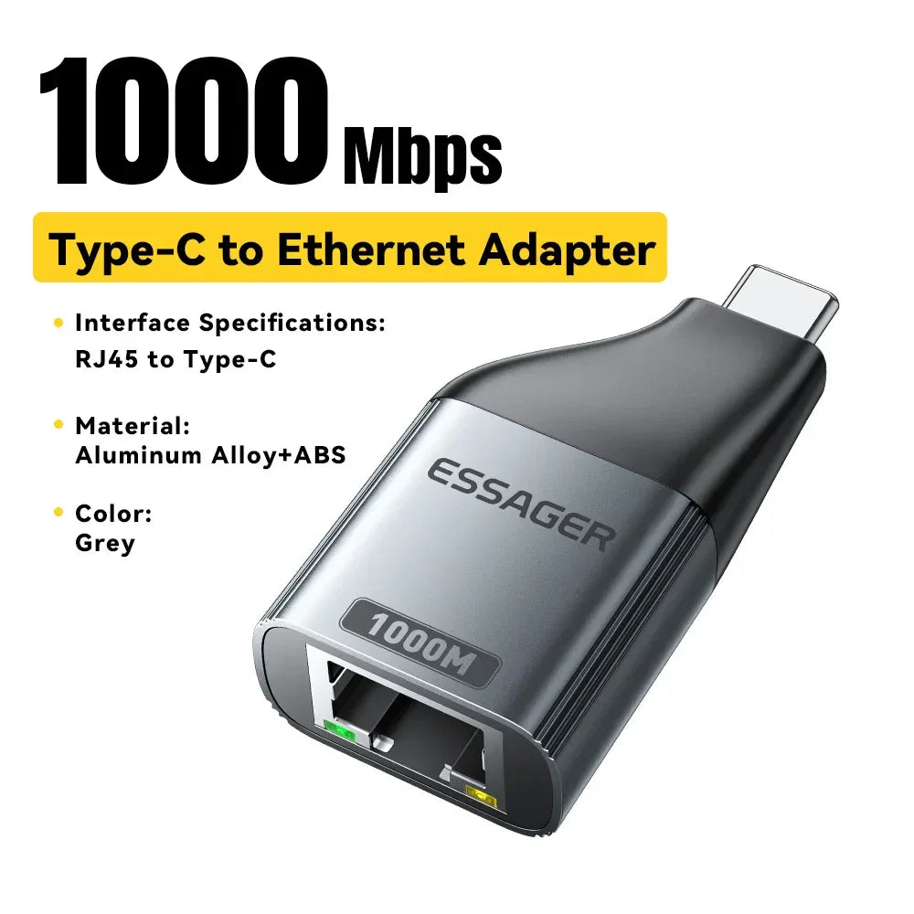 Essager Type-C to Ethernet Adapter - ShopHub