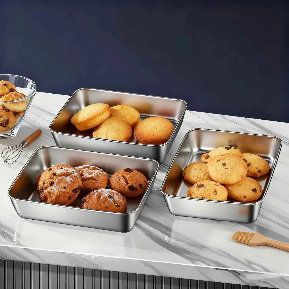 9-Piece Stackable Stainless Steel Baking Containers