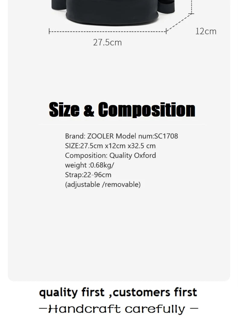 New Oxford &Leather Female Aesthetic Backpack School Bags Luxury Designer for Girls Women Backpacks Travel Light Weight - SC1708