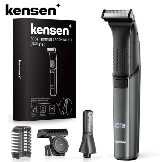 KENSEN S15 Electric Trimmer - Dual-sided Blade IPX6 Waterproof Body Hair Razor & Beard Trimmer 2 in 1 for Men