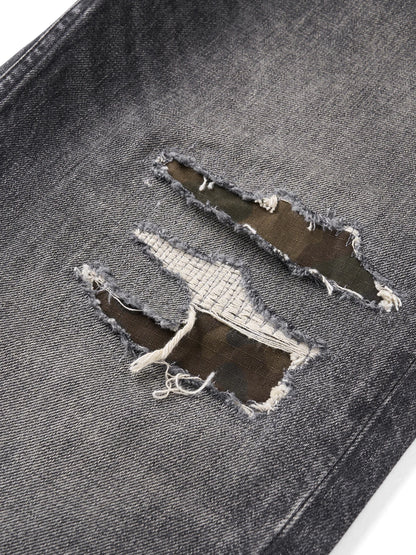 SIMWOOD High Standard 2026 Autumn New 13.5oz Loose Relax Washed Jeans Men Patched Denim Vintage Distressed Streetwear Pants