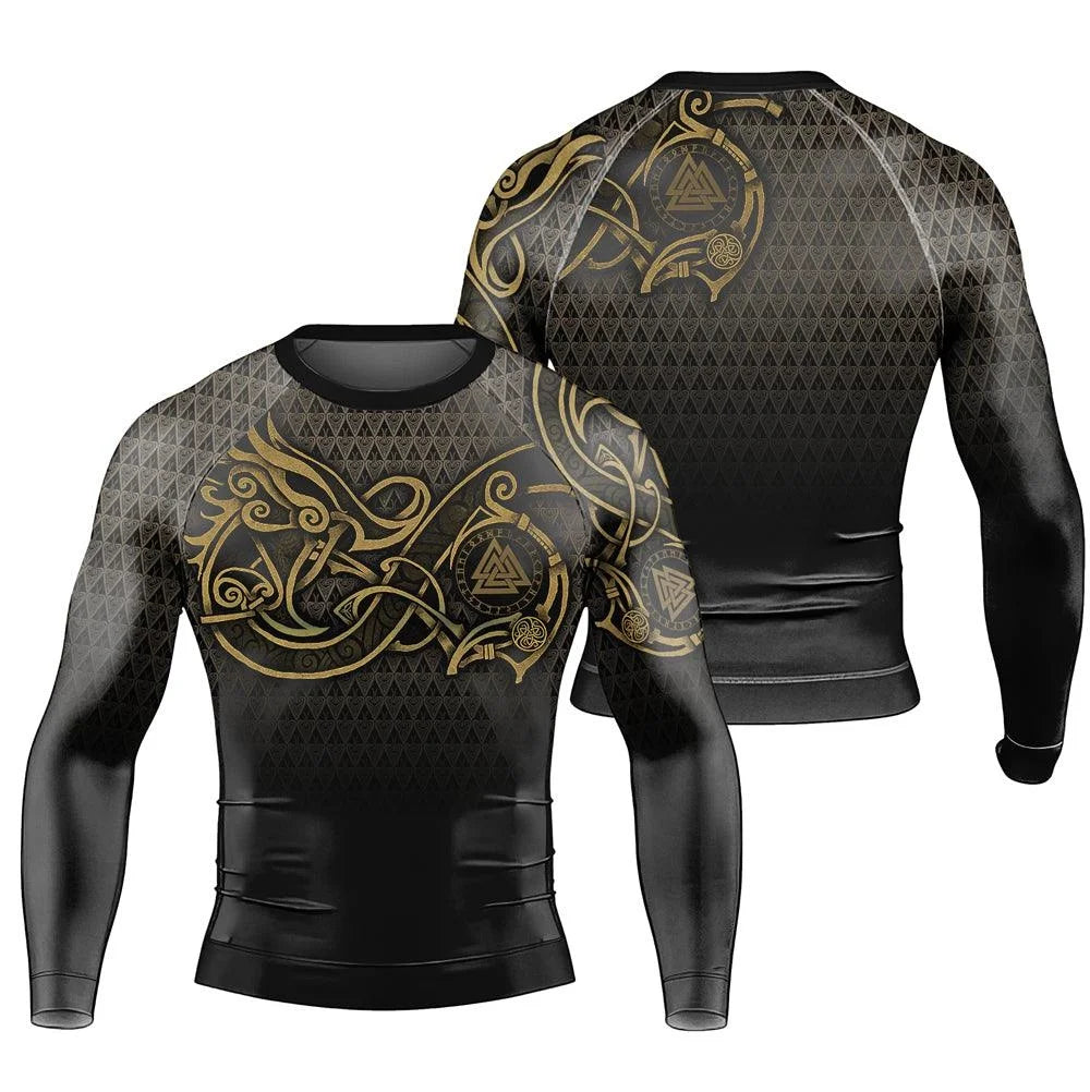 I Have A Dream Viking UPF50+ Compression Shirt for Men - Vintage Quick Dry Long Sleeve for Fitness and Fishing