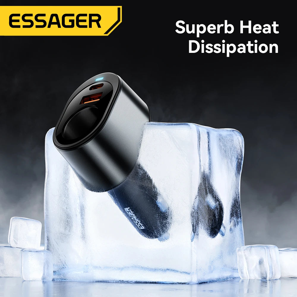 Essager 120W USB C Car Charger – Fast, Dual-Port Power for Your Devices