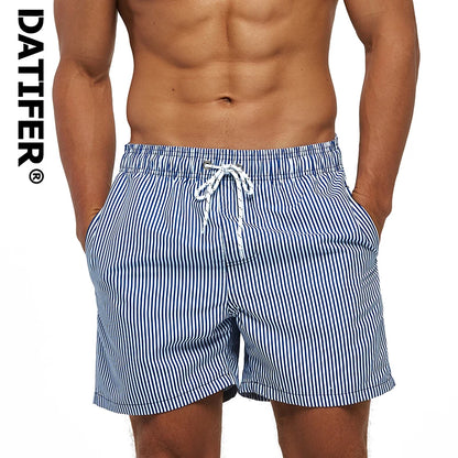Men's summer beach print boardshorts by ShopHub NZ featuring pockets, ideal for surfing, swimming, and fitness workouts.