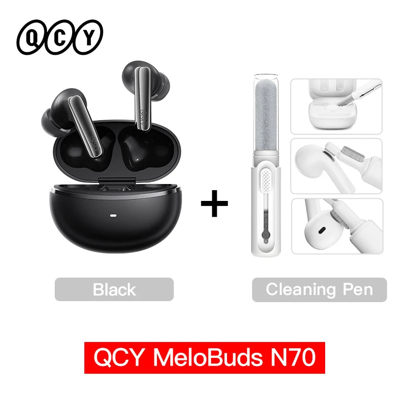 QCY MeloBuds N70 Wireless Earphones with Hybrid Adaptive ANC, Hi-Res Sound, and 50Hrs Battery Life