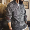 MADEN Grey Cotton Shawl-Collar Sweater