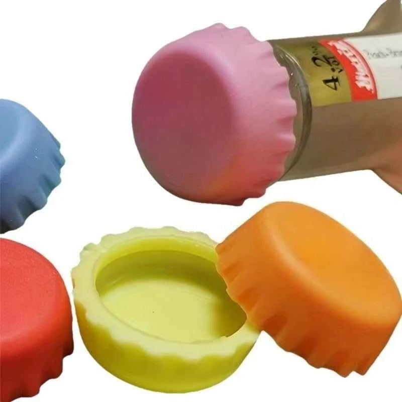 6-Piece Reusable Silicone Bottle Stoppers Set, Durable Colorful Wine Beer Vinegar Sealer, Kitchen Storage