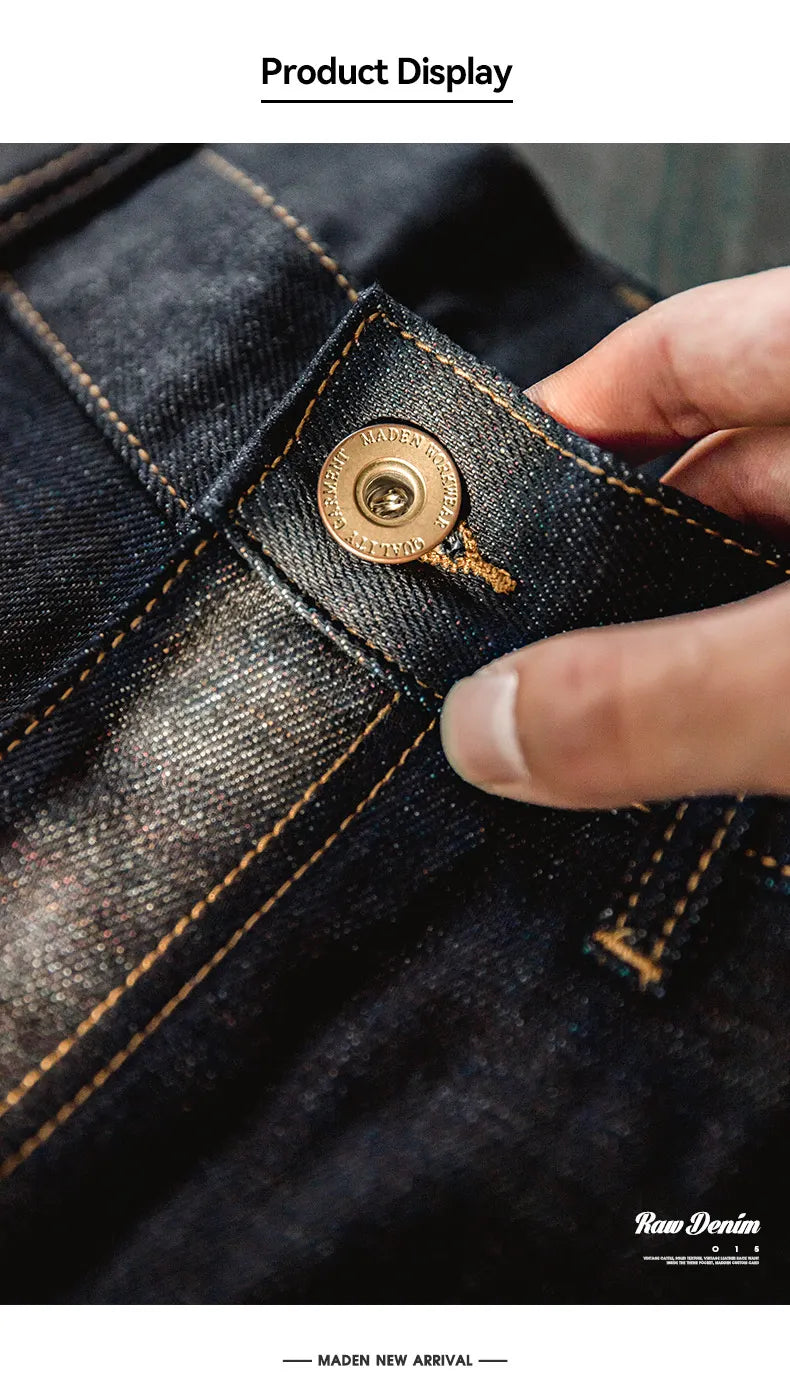 Maden Vintage 13.5oz Heavyweight Coloured Selvedge Raw Denim Jeans