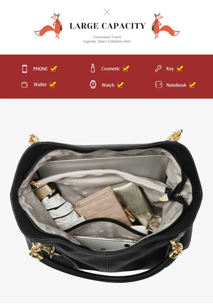 FOXER Women's Shoulder Bag — Genuine Leather Elegance for Every Day