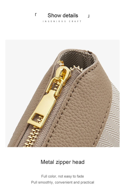 FOXER Women Shoulder Bag Crossbody Handbag Lady Genuine Leather+ Microfiber Fashion Bucket Bag Gift for Lover