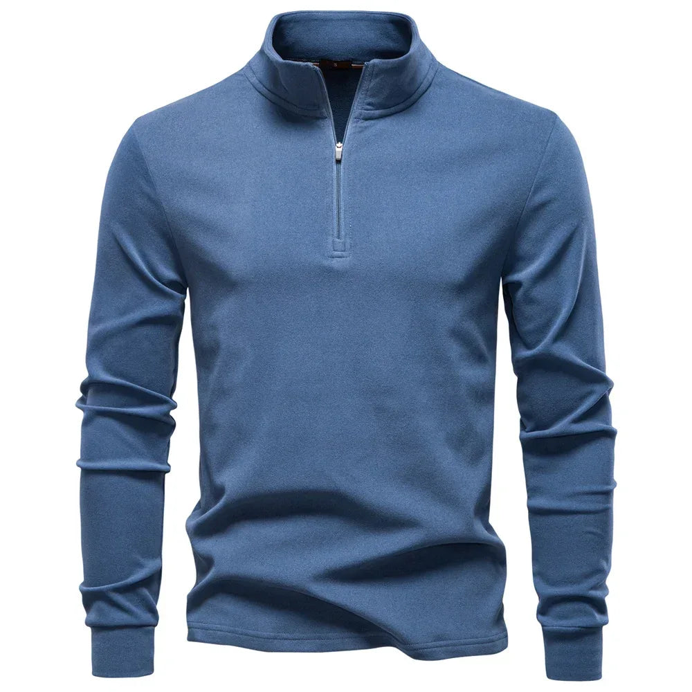 AIOPESON Solid Colour Zipper Sweatshirts - ShopHub