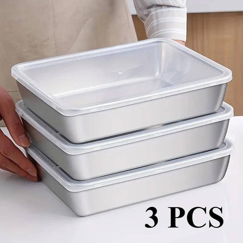 3PCS Stainless Steel Food Containers