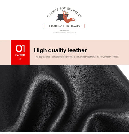 FOXER Leather Women's Shoulder Bag Cowhide Leather Crossbody Bag Luxury Female Handbag Tote Purse Festival Gift for Wife,Mom