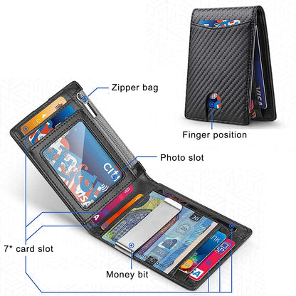 DIENQI Carbon Fiber RFID Slim Wallet