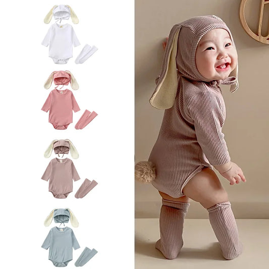 Kids Tales Bunny Belle Cotton-Blend 3-Piece Baby Outfit Set