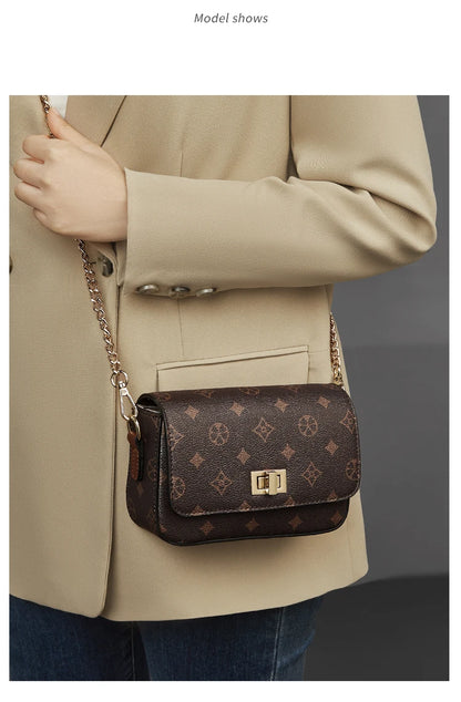 FOXER Vintage Monogram Chain Crossbody Bag