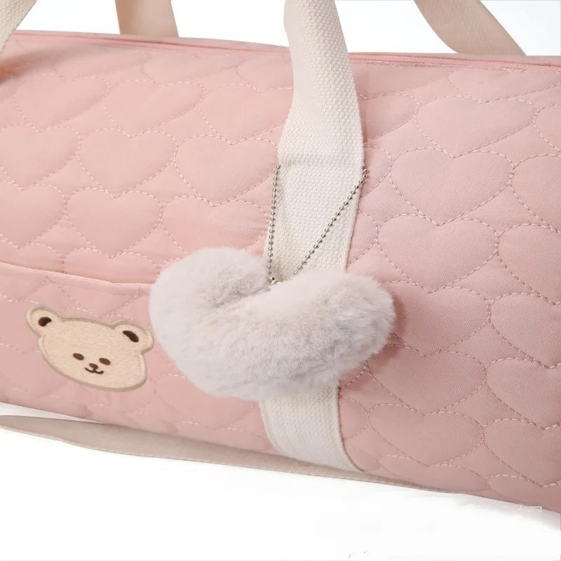 Large Capacity Mommy Bag Travel Tote Bag for Women Baby Diaper Bag Floral Print Multifunctional Crossbody Bag
