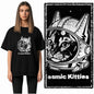 COOLMIND Cat Graphic T-Shirt | Women's Relaxed Black Tee