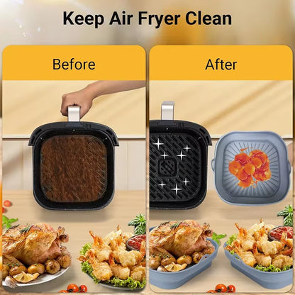 Air Fryer Molds for COSORI 5,5L 6,4L, Cecotec 5,5L 6L, Ninja 180 Square Reusable 20-23cm