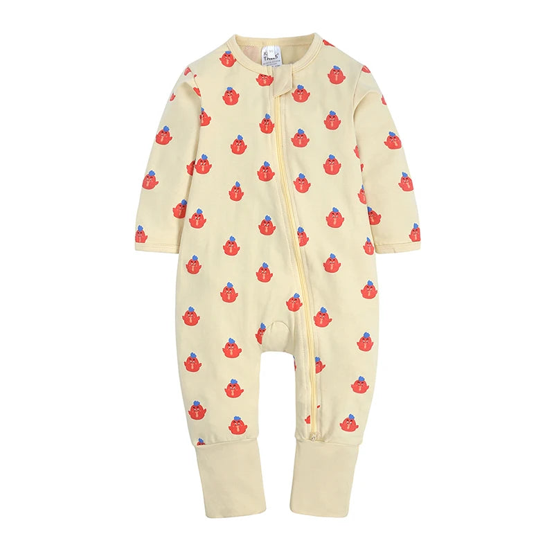 Kids Tales Little Moments Cotton-Blend Double-Zip Baby Romper